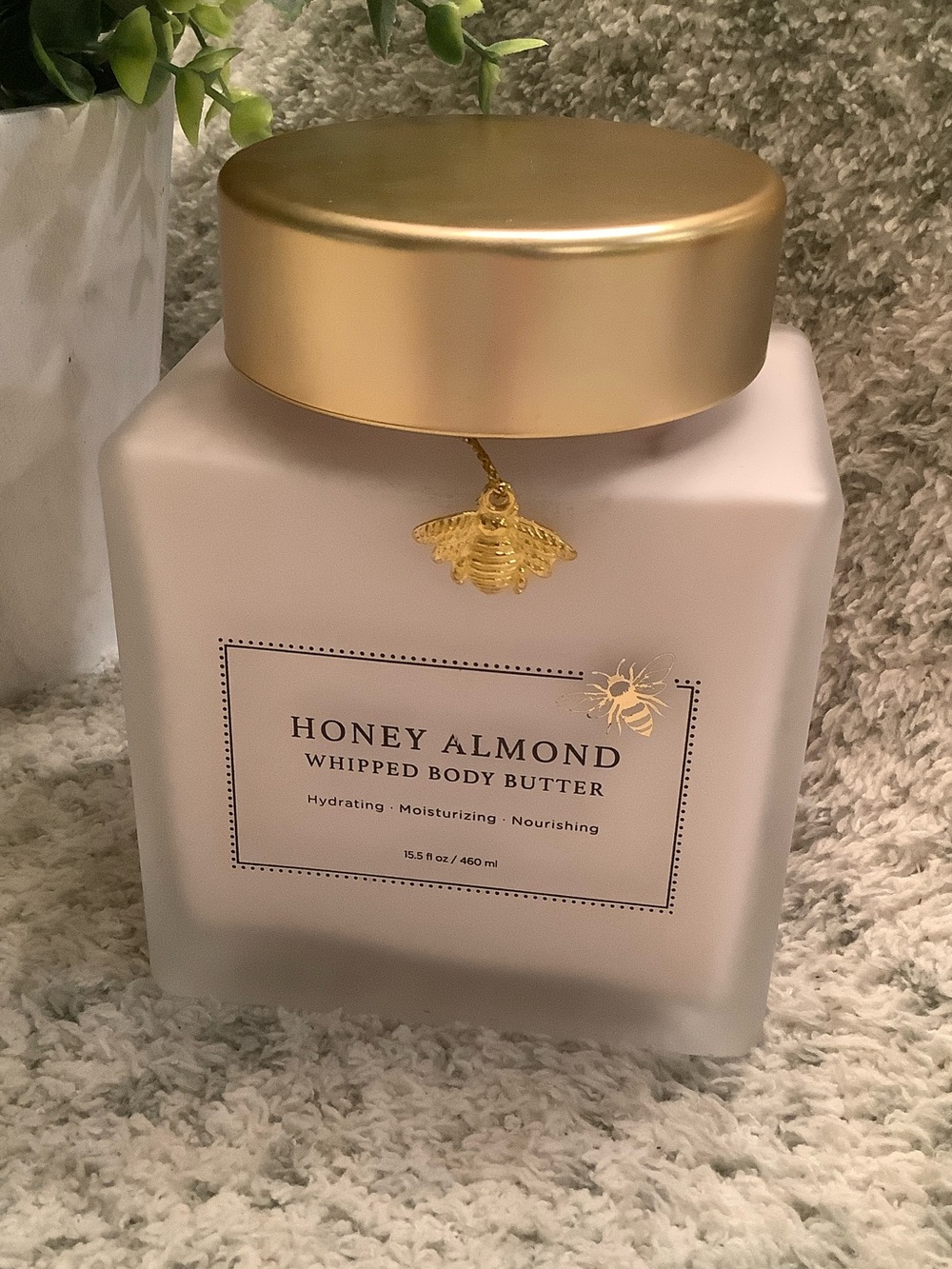 Honey Almond Scented Whipped Body Butter NWT 15.50oz XL glass jar - Picture 2 of 12